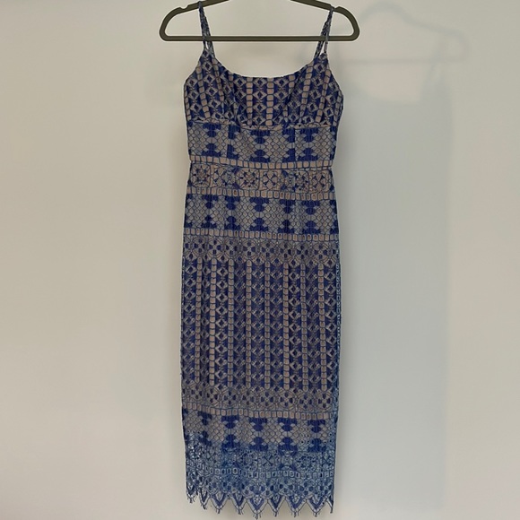 BCBG Blue Lace Dress - Picture 1 of 3